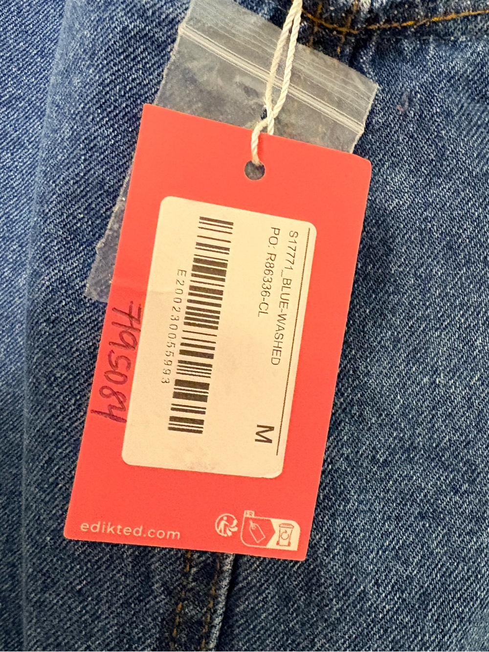 NWT Edikted Destinee Denim Halter Mini Dress Medium Front Button Open Back - Picture 7 of 14